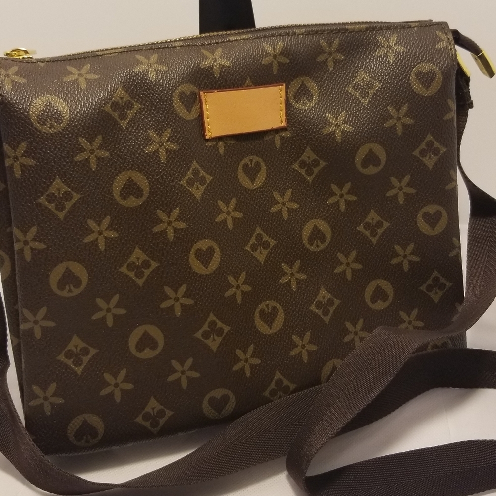 Brown faux leather bag